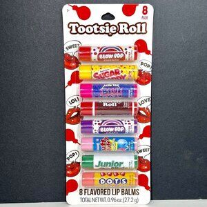 Tootsie Roll Flavored Lip Balms 8 PACK - Blow Pop, Dots, Sugar Daddy, NEW Sealed